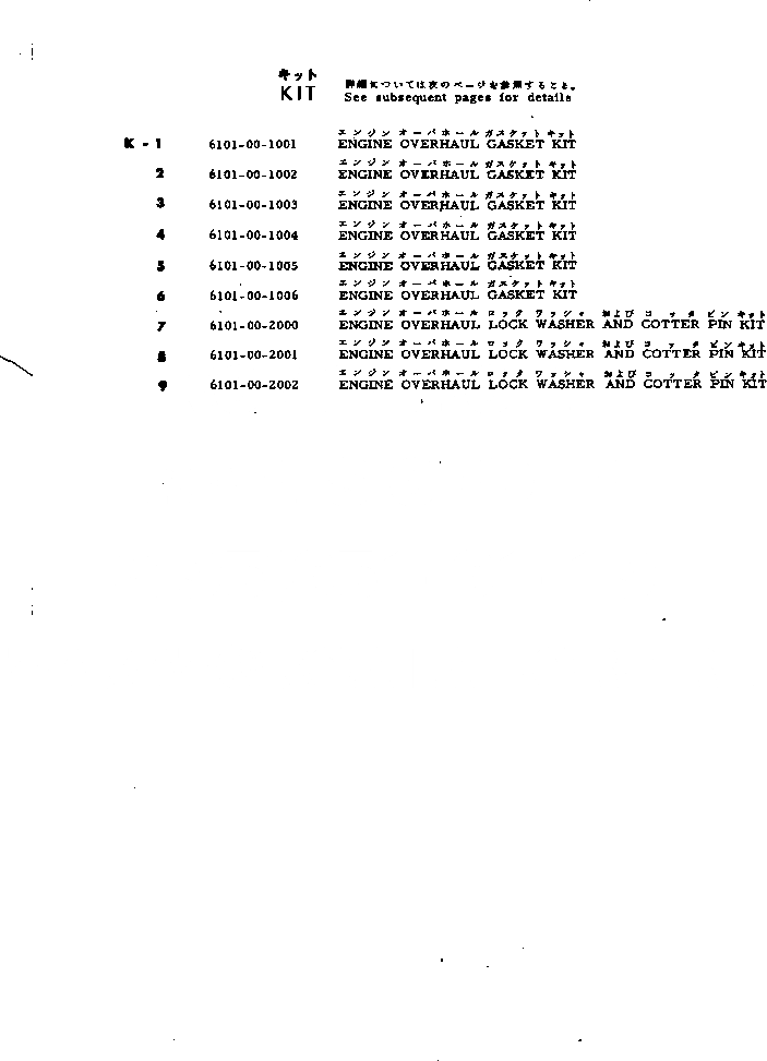 Схема запчастей Komatsu 6D115-1 - КОМПЛЕКТ ПРОКЛАДОК ИНСТРУМЕНТ И РЕМКОМПЛЕКТЫ
