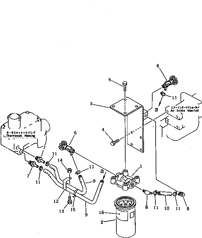 Схема запчастей Komatsu 6D125-1AF - АНТИКОРРОЗ. ЭЛЕМЕНТ И ТРУБЫ СИСТЕМА ОХЛАЖДЕНИЯ