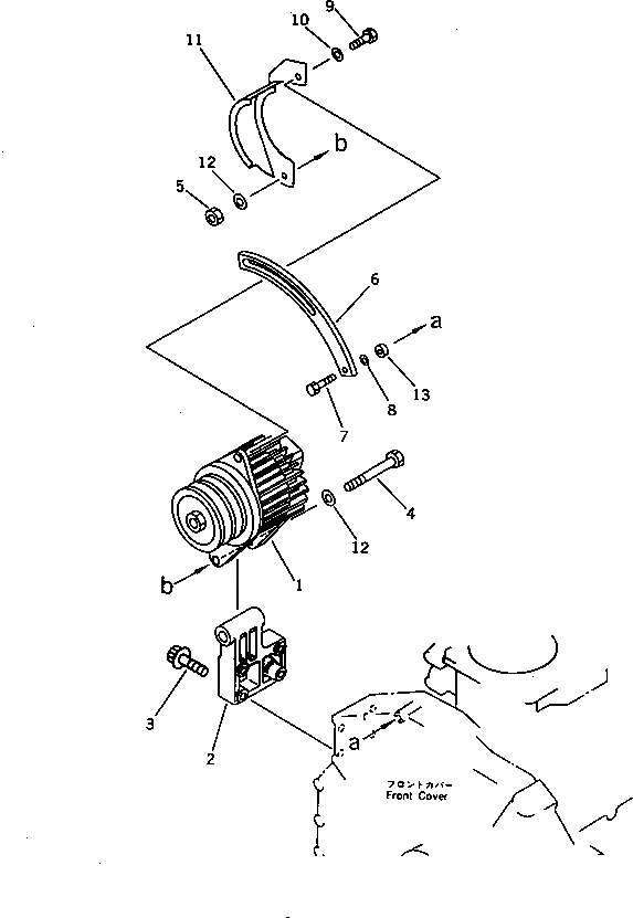 Схема запчастей Komatsu 6D125-1AF - ГЕНЕРАТОР И КРЕПЛЕНИЕ (A) (ГЕНЕРАТОР С НЕ ЗАКАЛЕНН.   ШКИВ) (DRIP-ЗАЩИТА ТИП) ЭЛЕКТРИКА