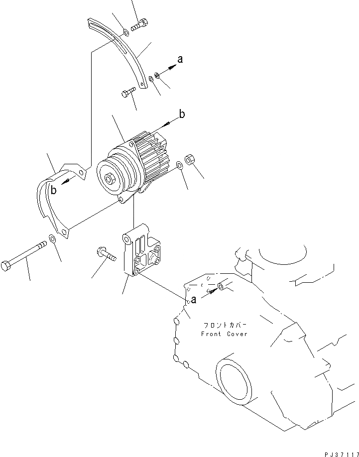 Схема запчастей Komatsu 6D125-1WW - ГЕНЕРАТОР И КРЕПЛЕНИЕ (A) ЭЛЕКТРИКА