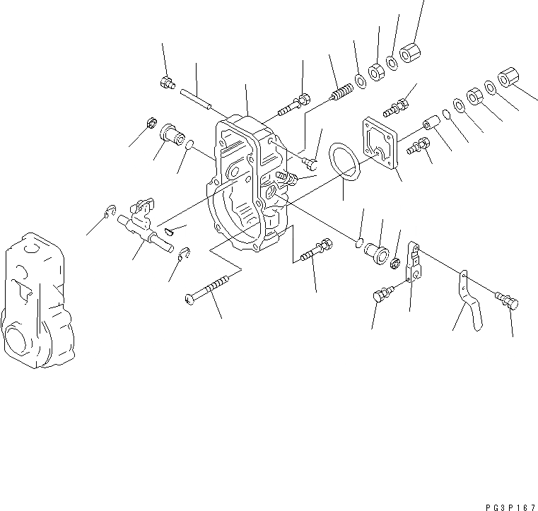 Схема запчастей Komatsu 6D125-1B-P - ТОПЛ. НАСОС (РЕГУЛЯТОР) (/)(№-77) ТОПЛИВН. СИСТЕМА