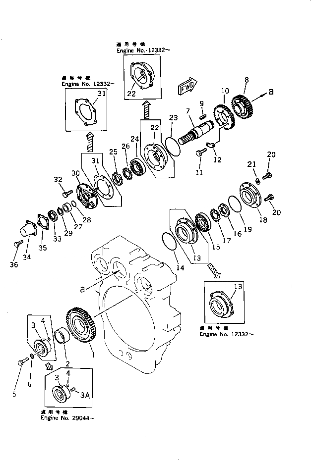 Схема запчастей Komatsu 6D125-1F - - -