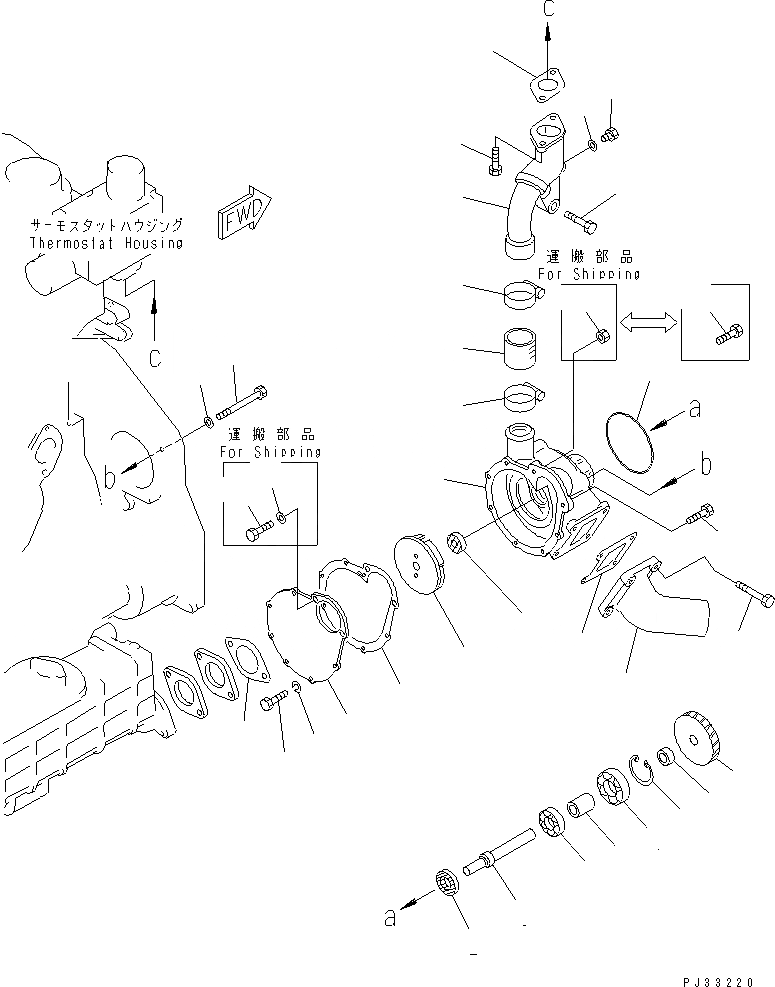 Схема запчастей Komatsu 6D125-1F - ВОДЯНАЯ ПОМПА И КРЕПЛЕНИЕ ОХЛАЖД-Е И ЭЛЕКТРИКАS