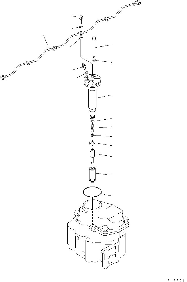 Схема запчастей Komatsu 6D125-1W - ТОПЛИВН.L ФОРСУНКА И СЛИВН. ТРУБКА(№-) ТОПЛИВН. СИСТЕМА