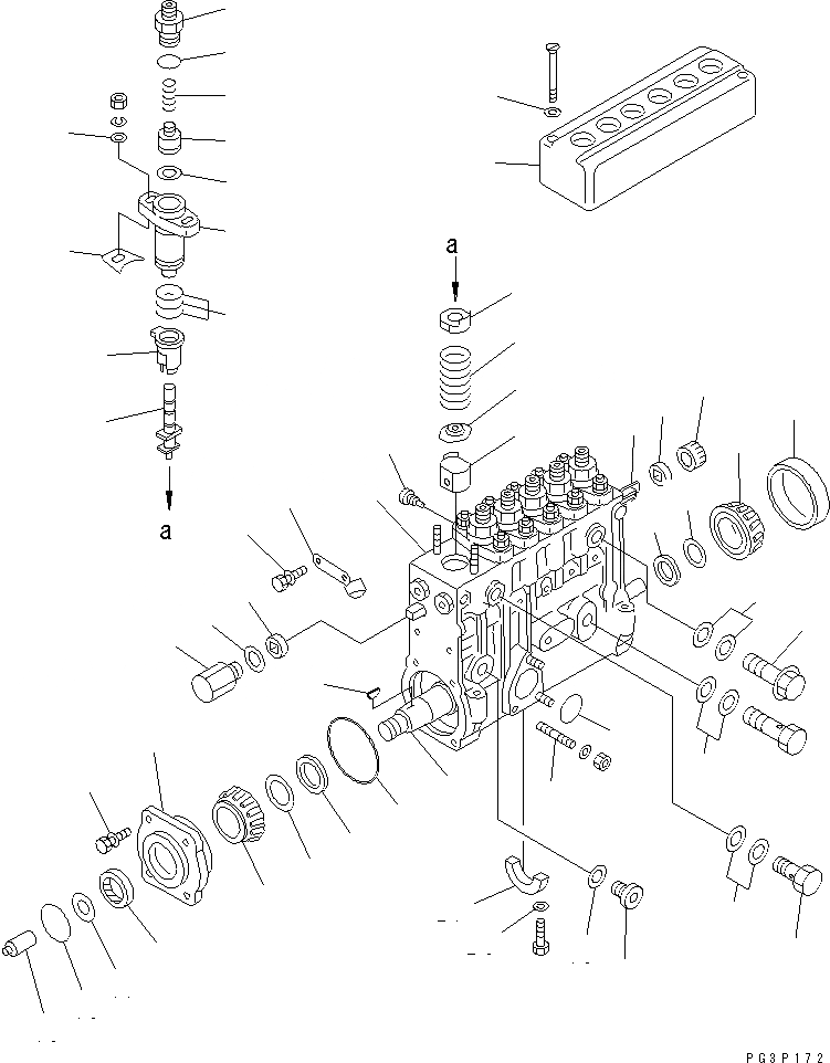 Схема запчастей Komatsu 6D125-1W - ТОПЛ. НАСОС (НАСОС)(№-) ТОПЛИВН. СИСТЕМА