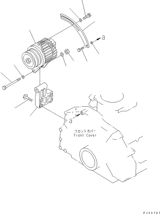 Схема запчастей Komatsu 6D125-1W - ГЕНЕРАТОР И КРЕПЛЕНИЕ (A) АКСЕССУАРЫ