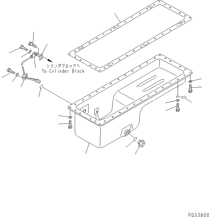 Схема запчастей Komatsu 6D125-1AB - МАСЛЯНЫЙ ПОДДОН(№-) БЛОК ЦИЛИНДРОВ