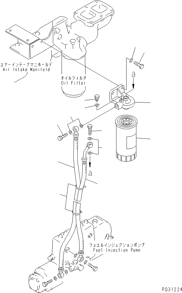Схема запчастей Komatsu 6D125-1Y - ТОПЛИВН. ФИЛЬТР. И ТРУБЫ ТОПЛИВН. СИСТЕМА