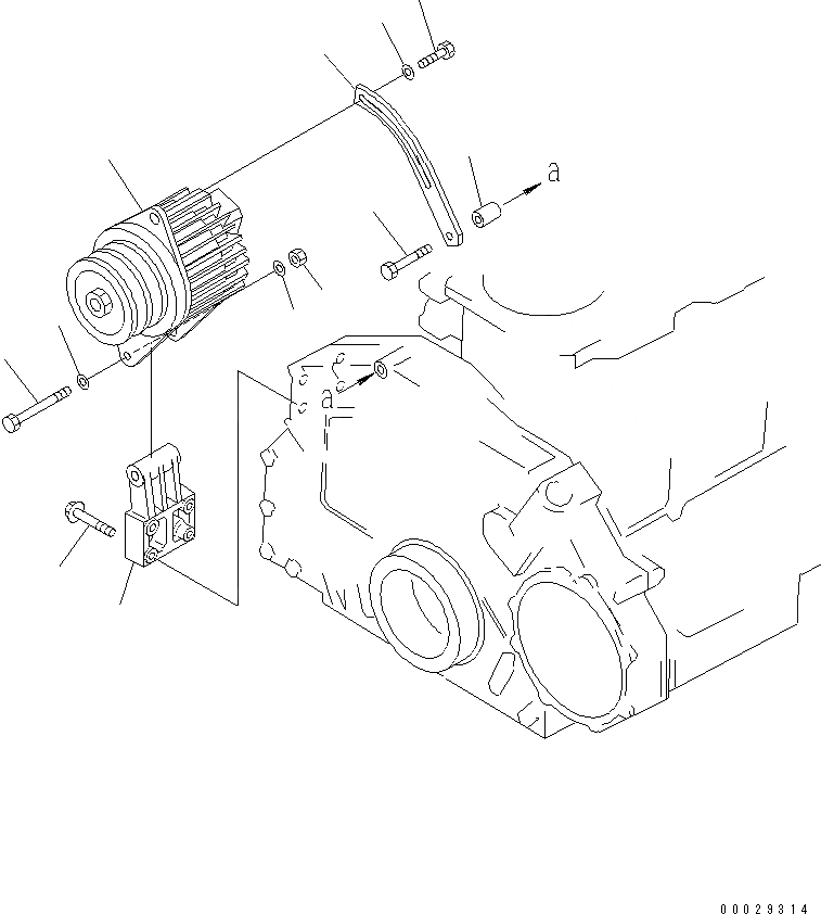 Схема запчастей Komatsu 6D125-1A-EA - ГЕНЕРАТОР И КРЕПЛЕНИЕ (A) (ЗАПЫЛЕНН СПЕЦ-Я.)(№78-) ДВИГАТЕЛЬ