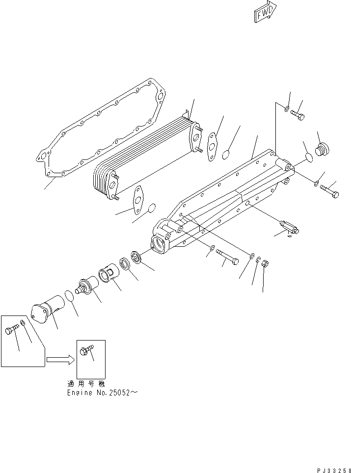 Схема запчастей Komatsu 6D125-1DD-EW - СИСТЕМА СМАЗКИ МАСЛООХЛАДИТЕЛЬ(№8-) ДВИГАТЕЛЬ