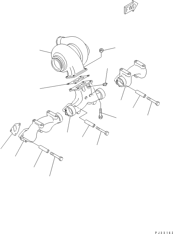 Схема запчастей Komatsu 6D125-1K-EA - ВЫПУСКНОЙ КОЛЛЕКТОР И ТУРБОНАГНЕТАТЕЛЬ (С ТУРБОНАГНЕТАТЕЛЬ) ДВИГАТЕЛЬ
