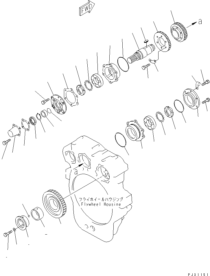 Схема запчастей Komatsu 6D125-1AF-EW - МЕХ-М ОТБОРА МОЩНОСТИ (/)(№8-) ДВИГАТЕЛЬ