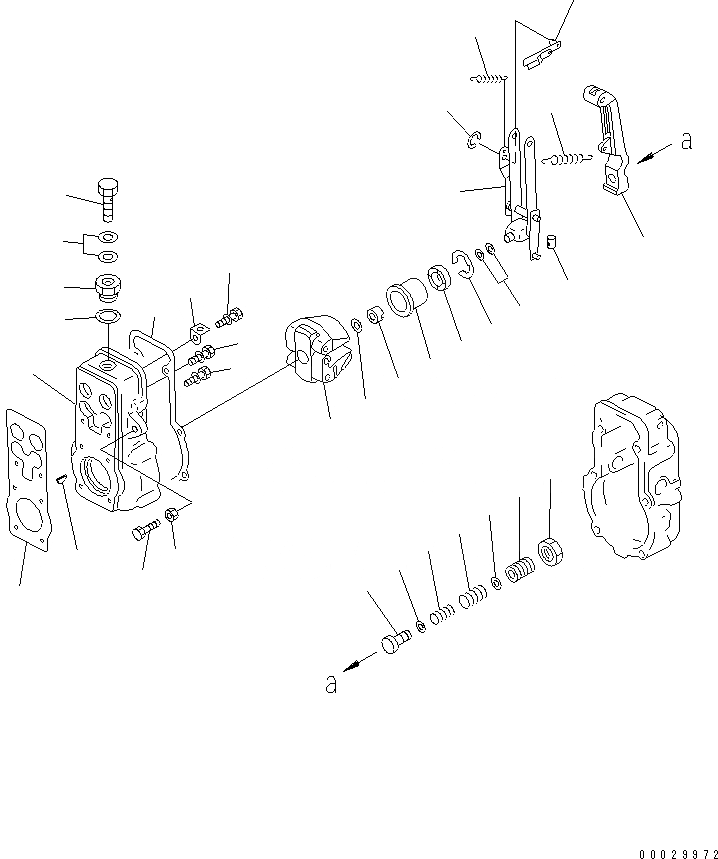 Схема запчастей Komatsu 6D125-1AF-EW - ТОПЛ. НАСОС (РЕГУЛЯТОР) (/) (ВНУТР. ЧАСТИ)(№98-) ДВИГАТЕЛЬ