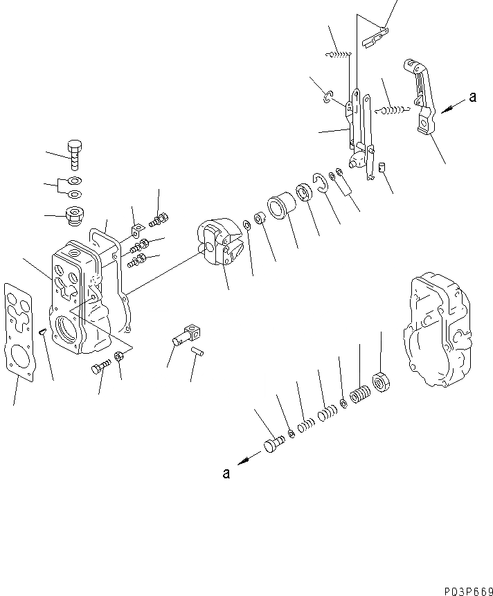 Схема запчастей Komatsu 6D125-1AF-EW - ТОПЛ. НАСОС (РЕГУЛЯТОР) (/) (ВНУТР. ЧАСТИ)(№98-) ДВИГАТЕЛЬ