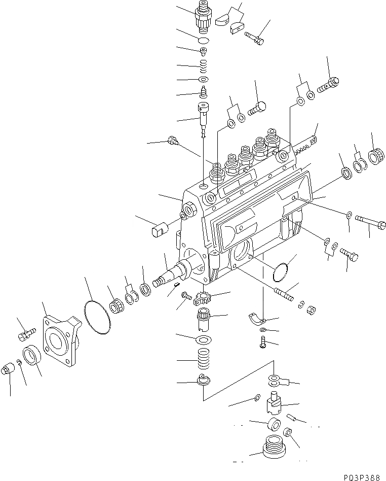 Схема запчастей Komatsu 6D125-1Z-EW - ТОПЛ. НАСОС (НАСОС) (ВНУТР. ЧАСТИ)(№7-) ДВИГАТЕЛЬ