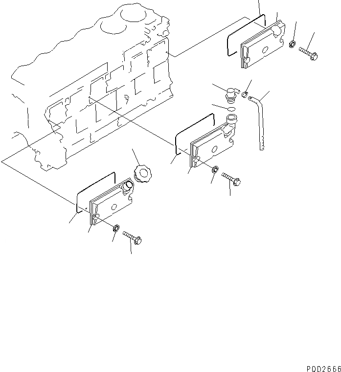 Схема запчастей Komatsu 6D125-1AB-EW - КРЫШКА ТОЛКАТЕЛЕЙ КЛАПАНА(№799-) ДВИГАТЕЛЬ
