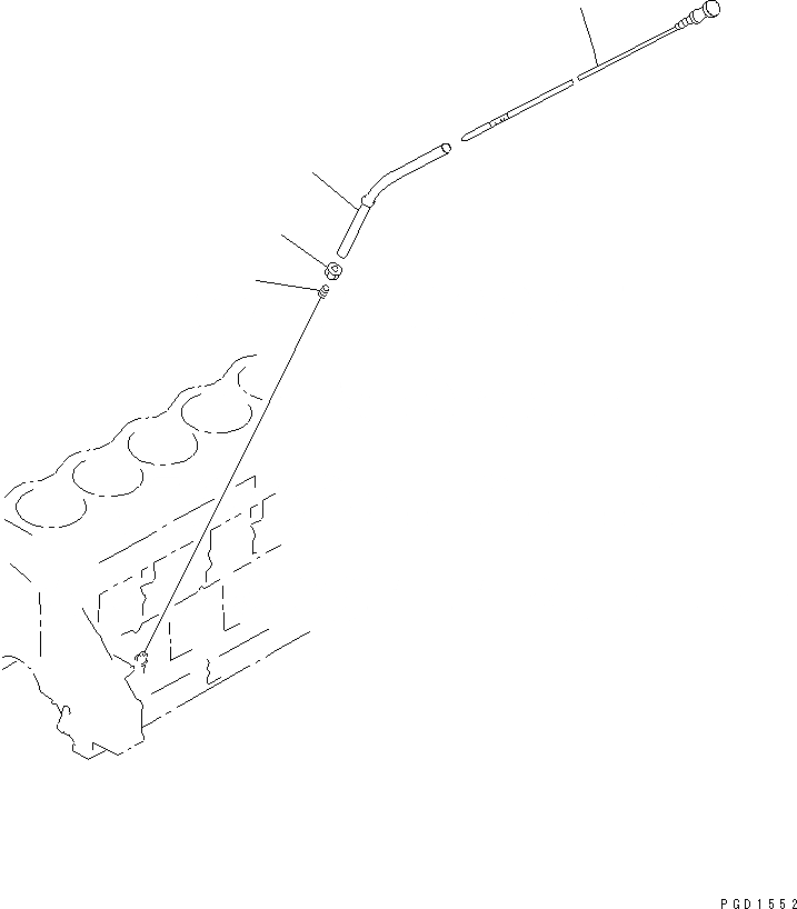 Схема запчастей Komatsu 6D125-1AB-EW - МАСЛЯНЫЙ ЩУП(№799-) ДВИГАТЕЛЬ