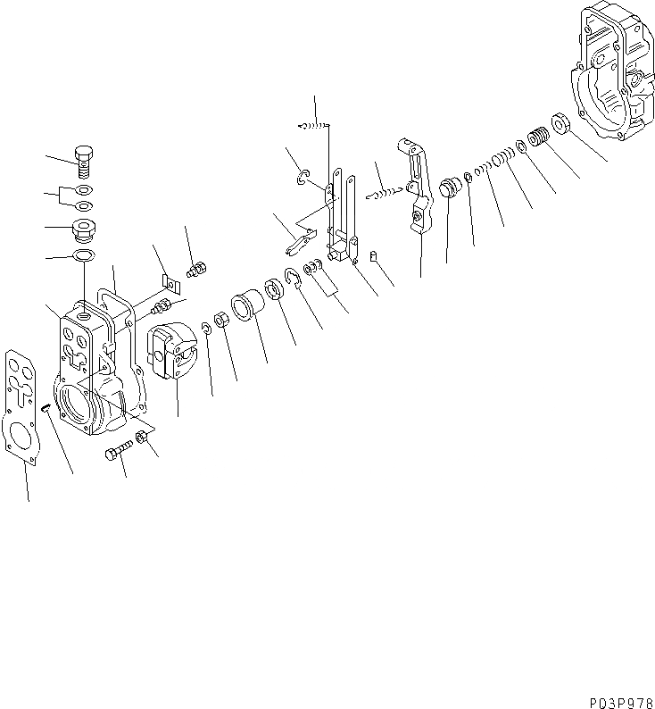Схема запчастей Komatsu 6D125-1AB-EW - ТОПЛ. НАСОС (РЕГУЛЯТОР) (/) (С ЭЛЕКТРИЧ. РЕГУЛЯТОРОМ) (ВНУТР. ЧАСТИ)(№799-) ДВИГАТЕЛЬ