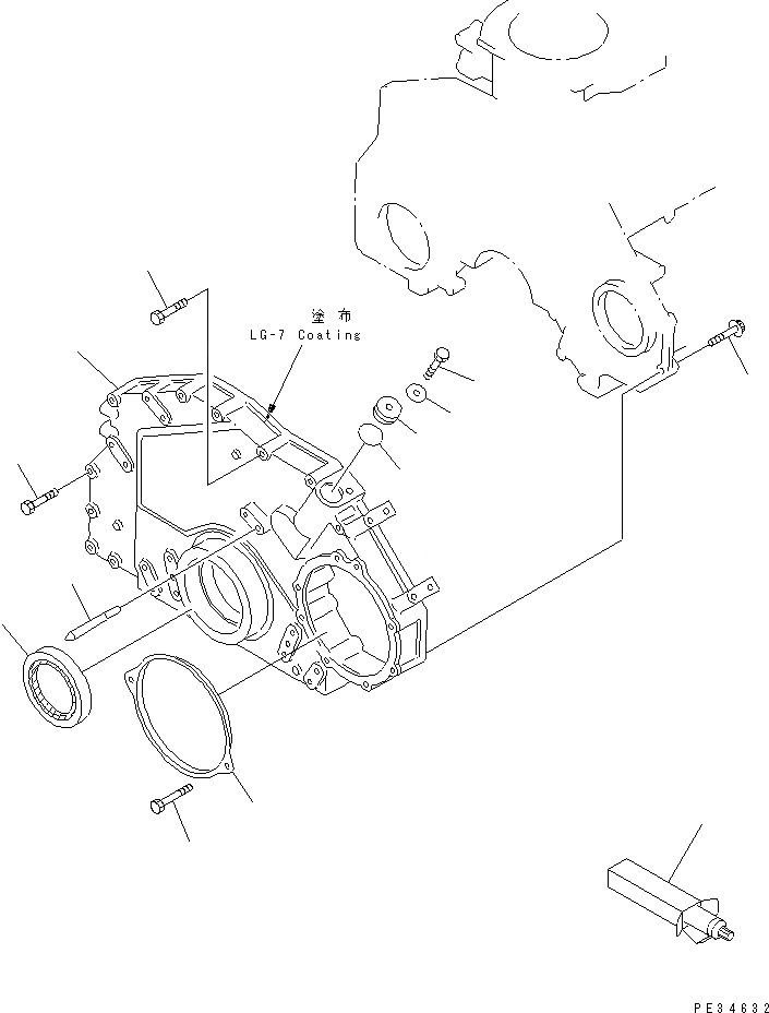Схема запчастей Komatsu 6D125E-2E - ПЕРЕДН. COVER(№-788) ДВИГАТЕЛЬ