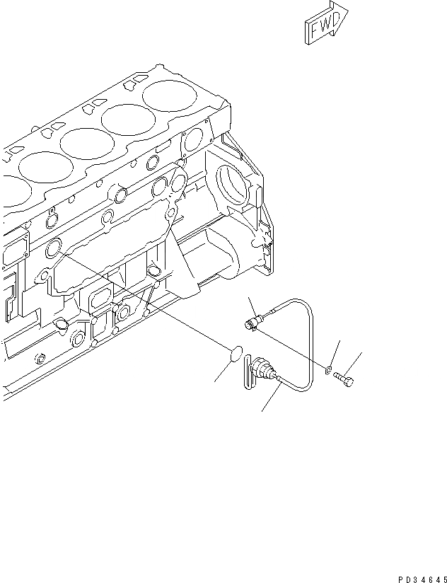 Схема запчастей Komatsu 6D125E-2G-5 - ОБОГРЕВАТЕЛЬ БЛОКА(№-) ДВИГАТЕЛЬ