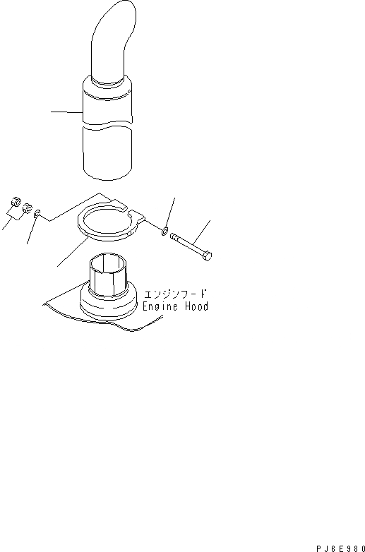 Схема запчастей Komatsu 6D125E-2G-5 - ВЫХЛОПНАЯ ТРУБА (.9MM)(№8-) ДВИГАТЕЛЬ