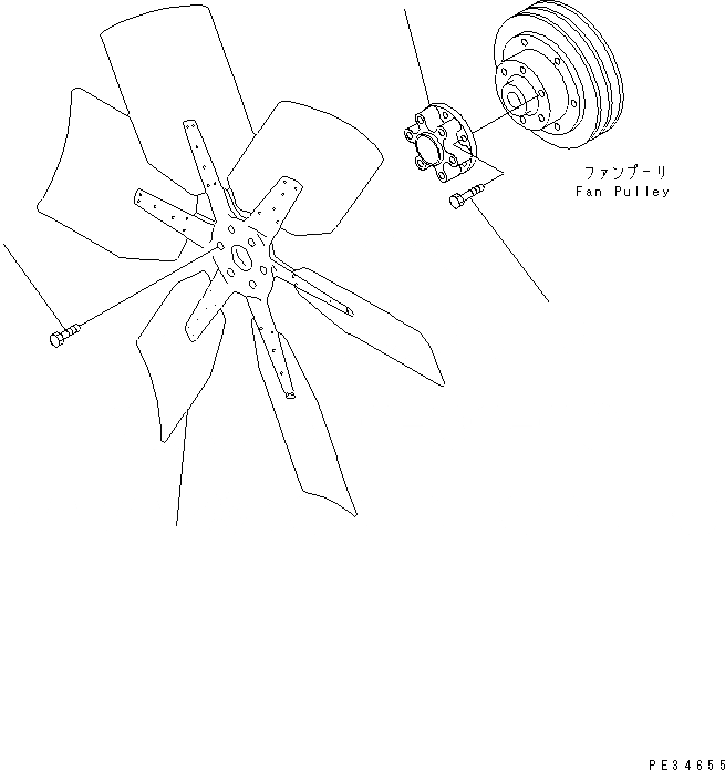 Схема запчастей Komatsu 6D125E-2H-5 - ВЕНТИЛЯТОР ОХЛАЖДЕНИЯ (ШУМОПОДАВЛ. СПЕЦ-Я)(№-) ДВИГАТЕЛЬ