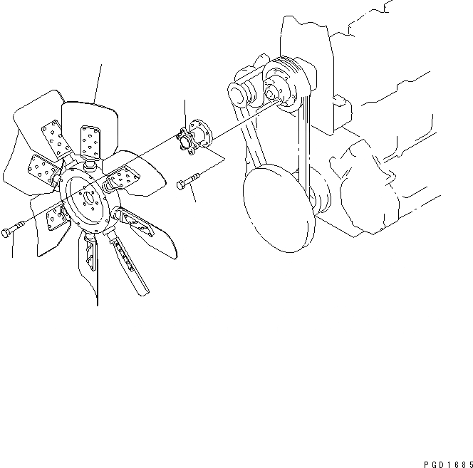 Схема запчастей Komatsu 6D125E-2A-45 - ВЕНТИЛЯТОР ОХЛАЖДЕНИЯ (РЕВЕРСИВНЫЙ ВЕНТИЛЯТОР) (МОРОЗОУСТОЙЧИВ. СПЕЦИФИКАЦИЯ.) (--40C)(№9-) ДВИГАТЕЛЬ