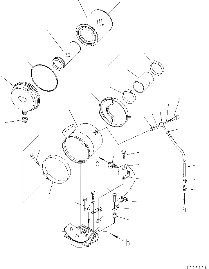 Схема запчастей Komatsu 6D125E-2A-5 - ВОЗДУХООЧИСТИТЕЛЬ (ЗАПЫЛЕНН СПЕЦ-Я.)(№98-) ДВИГАТЕЛЬ