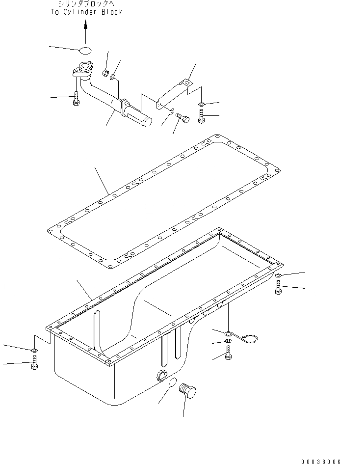 Схема запчастей Komatsu 6D125E-2A-5 - МАСЛЯНЫЙ ПОДДОН И ВСАСЫВАЮЩИЙ ПАТРУБОК (ДЛЯ TОБОД КОЛЕСАMING DOZER)(№997-) ДВИГАТЕЛЬ