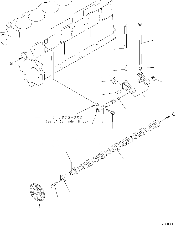 Схема запчастей Komatsu 6D125E-2A-5 - РАСПРЕДВАЛ(№8-777) ДВИГАТЕЛЬ