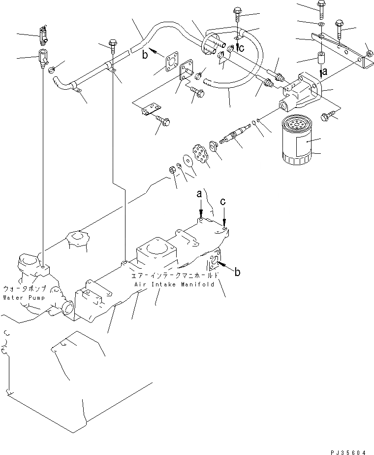 Схема запчастей Komatsu 6D95L-1C - АНТИКОРРОЗ. ЭЛЕМЕНТ И ТРУБЫ СИСТЕМА ОХЛАЖДЕНИЯ