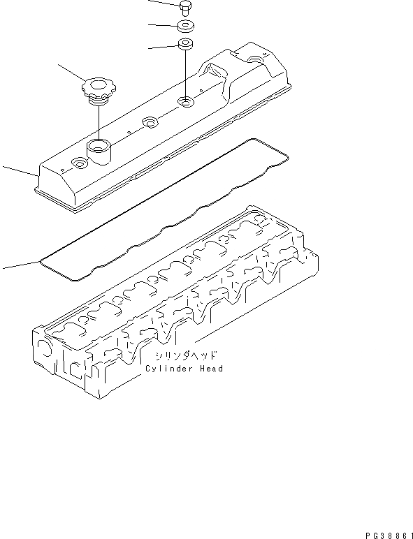 Схема запчастей Komatsu 6D95L-1AF - КРЫШКА ГОЛОВКИ(№9-) ДВИГАТЕЛЬ