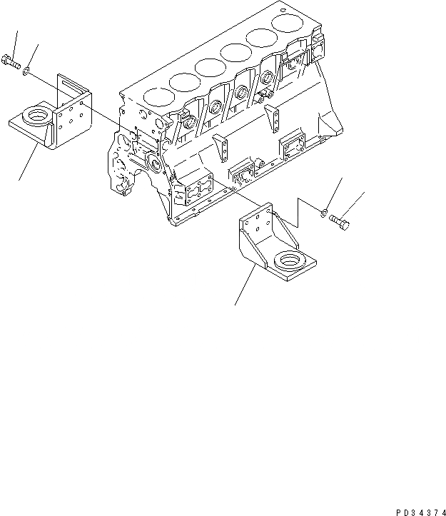 Схема запчастей Komatsu 6D95L-1AF - КРЕПЛЕНИЕ ДВИГАТЕЛЯ(№7-) ДВИГАТЕЛЬ
