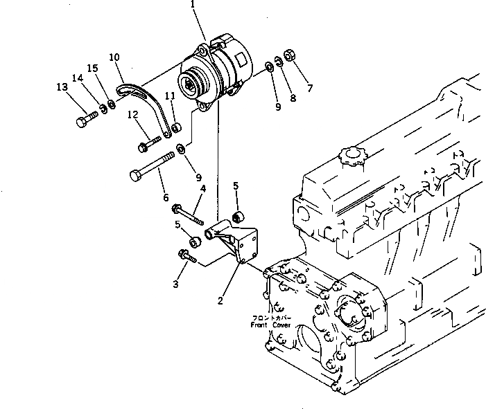 Схема запчастей Komatsu 6D95L-1L-WR - ГЕНЕРАТОР И КРЕПЛЕНИЕ (A) ЭЛЕКТРИКА