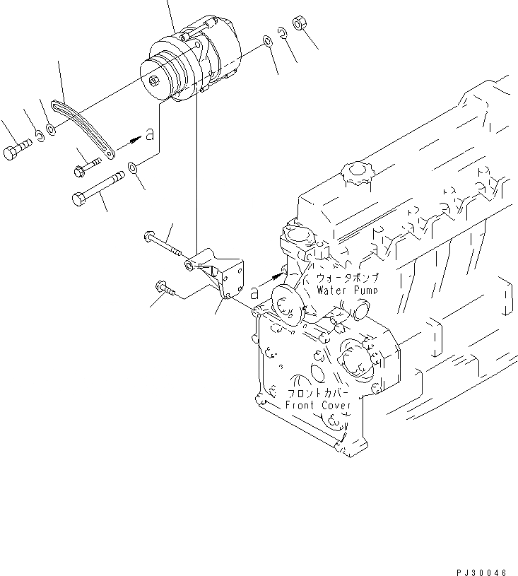 Схема запчастей Komatsu 6D95L-1L - ГЕНЕРАТОР И КРЕПЛЕНИЕ (A) (ДЛЯ ЯПОН.)(№-8) ЭЛЕКТРИКА