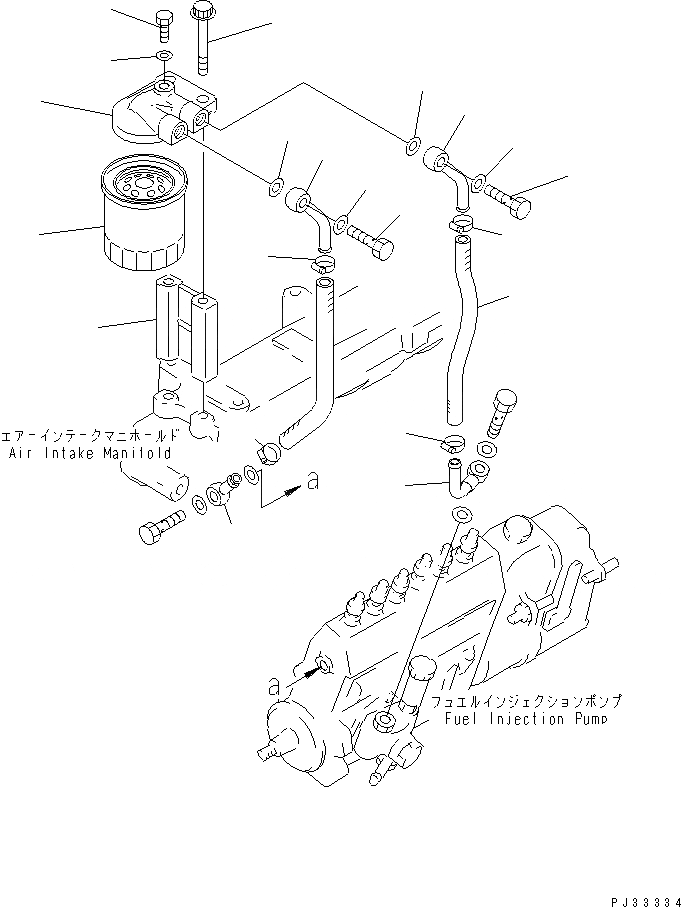 Схема запчастей Komatsu 6D95L-1AA - ТОПЛИВН. ФИЛЬТР. И ТРУБЫ ТОПЛИВН. СИСТЕМА