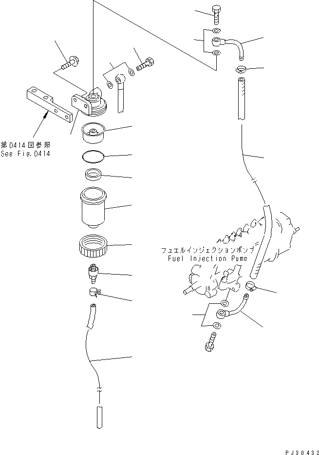 Схема запчастей Komatsu 6D95L-1AA - ВОДООТДЕЛИТЕЛЬ И ТРУБЫ (ДЛЯ ZIMBABWE) ТОПЛИВН. СИСТЕМА