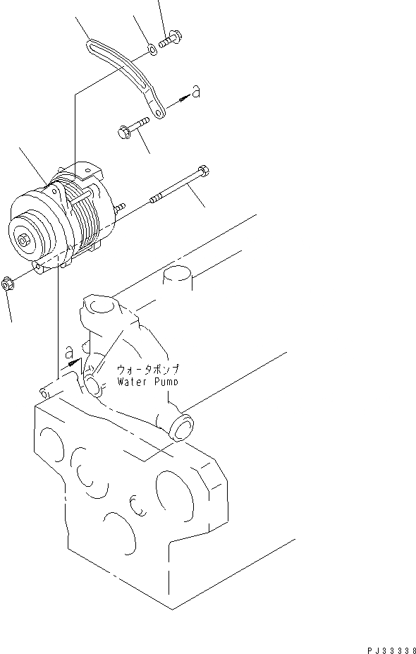 Схема запчастей Komatsu 6D95L-1AA - ГЕНЕРАТОР И КРЕПЛЕНИЕ (A) ЭЛЕКТРИКА
