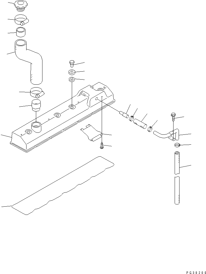 Схема запчастей Komatsu 2D68E-N3A - КРЫШКА ГОЛОВКИ 