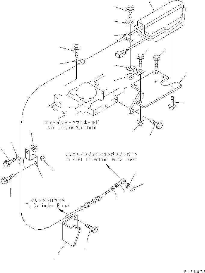 Схема запчастей Komatsu 6D95L-1AF-12 - СТОП МОТОР(№7-) ДВИГАТЕЛЬ
