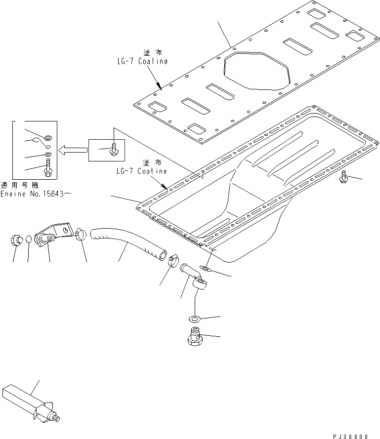 Схема запчастей Komatsu 6D95L-1L - МАСЛЯНЫЙ ПОДДОН БЛОК ЦИЛИНДРОВ