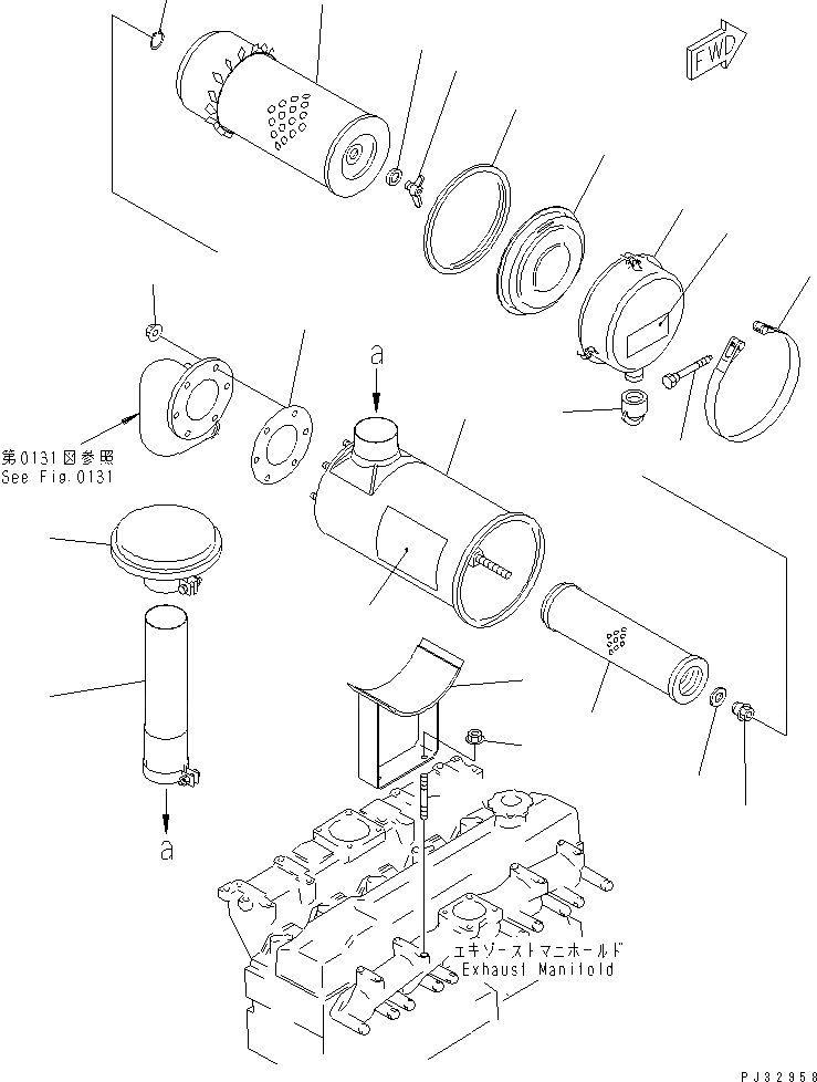 Схема запчастей Komatsu 6D95L-1Z - ВОЗДУХООЧИСТИТЕЛЬ И КРЕПЛЕНИЕ ГОЛОВКА ЦИЛИНДРОВ