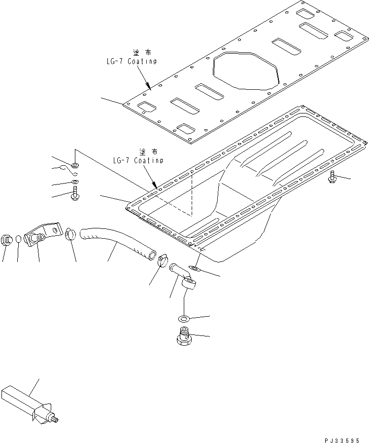 Схема запчастей Komatsu 6D95L-1Z - МАСЛЯНЫЙ ПОДДОН БЛОК ЦИЛИНДРОВ