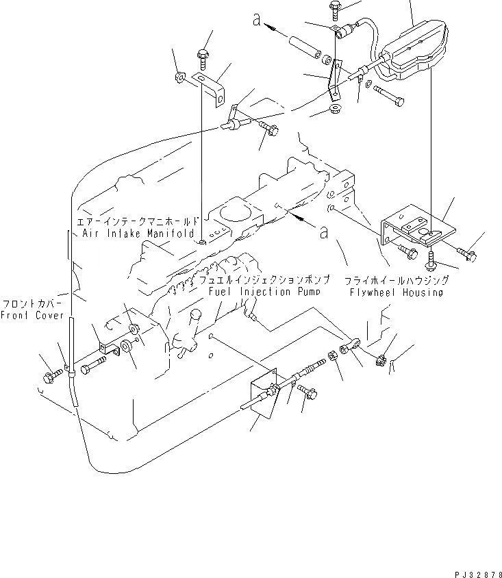 Схема запчастей Komatsu 6D95L-1Z - СТОП МОТОР ДВИГАТЕЛЯ И КРЕПЛЕНИЕ ТОПЛИВН. СИСТЕМА