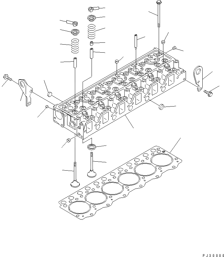 Схема запчастей Komatsu 6D95L-1V-B - ГОЛОВКА ЦИЛИНДРОВ ГОЛОВКА ЦИЛИНДРОВ