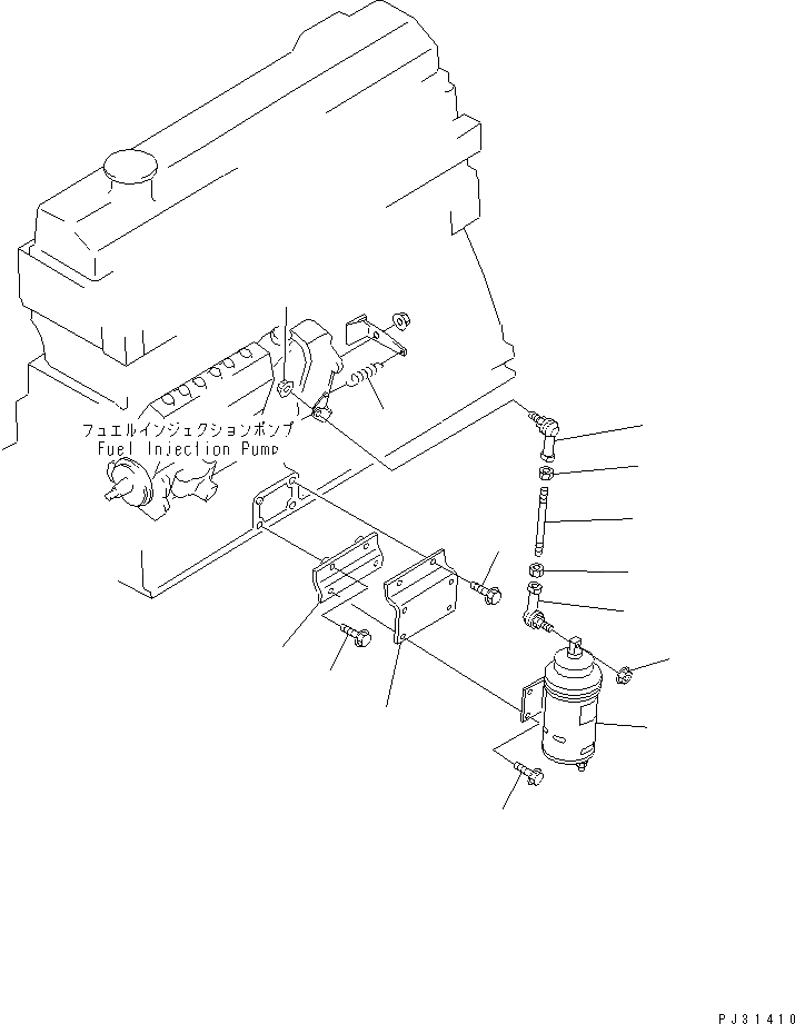 Схема запчастей Komatsu 6D95L-1U - СОЛЕНОИД И КРЕПЛЕНИЕ ТОПЛИВН. СИСТЕМА