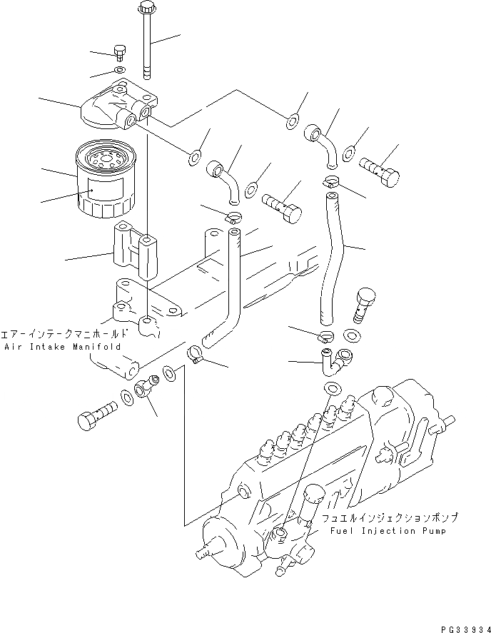 Схема запчастей Komatsu 6D95L-1PP - ТОПЛИВН. ФИЛЬТР. И ТРУБЫ(№9-) ТОПЛИВН. СИСТЕМА