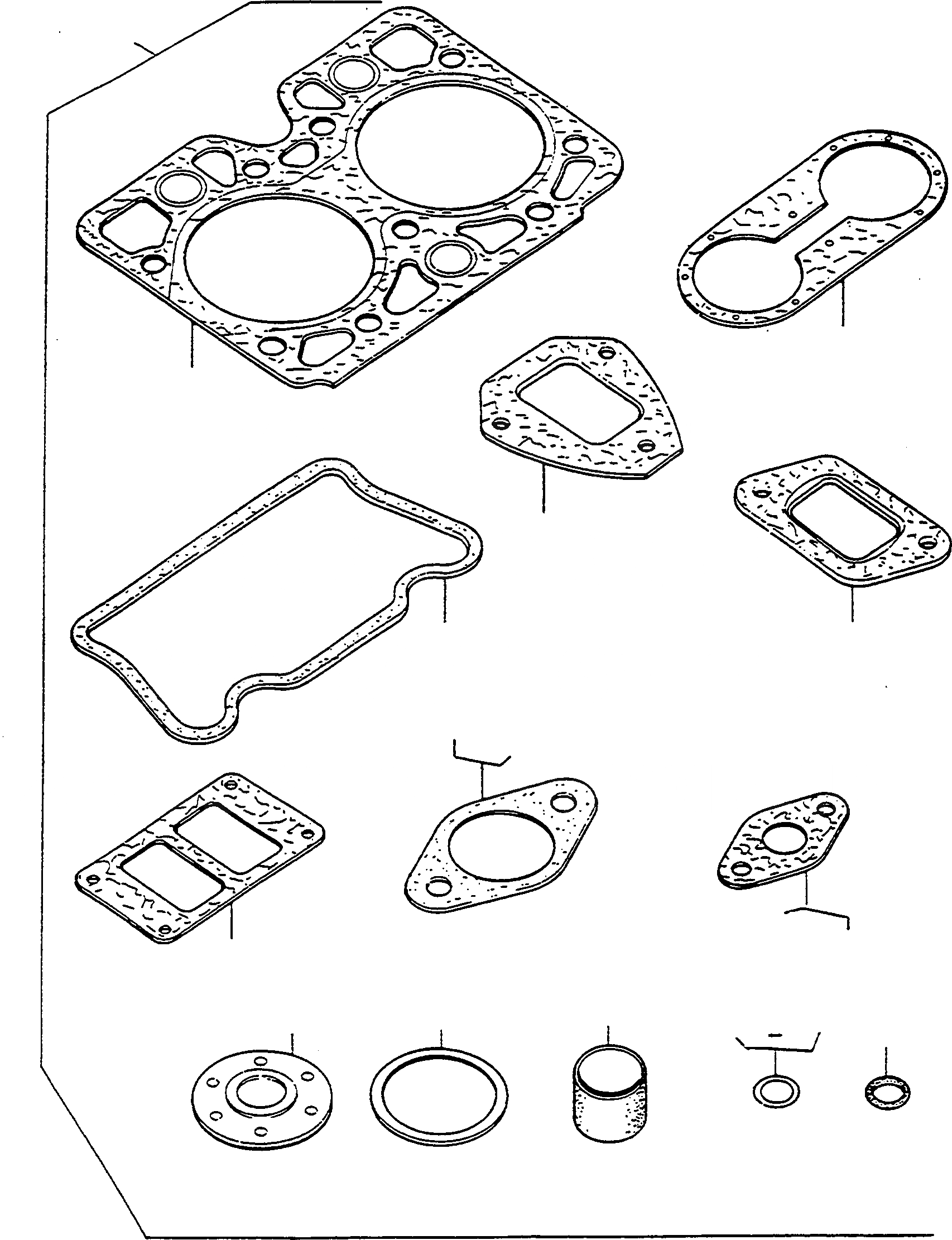 Схема запчастей Komatsu 70E - КОМПЛЕКТ ПРОКЛАДОК, ГОЛОВКА ЦИЛИНДРОВ ДВИГАТЕЛЬ, АКСЕССУАРЫ И ЭЛЕКТРИЧ. СИСТЕМА