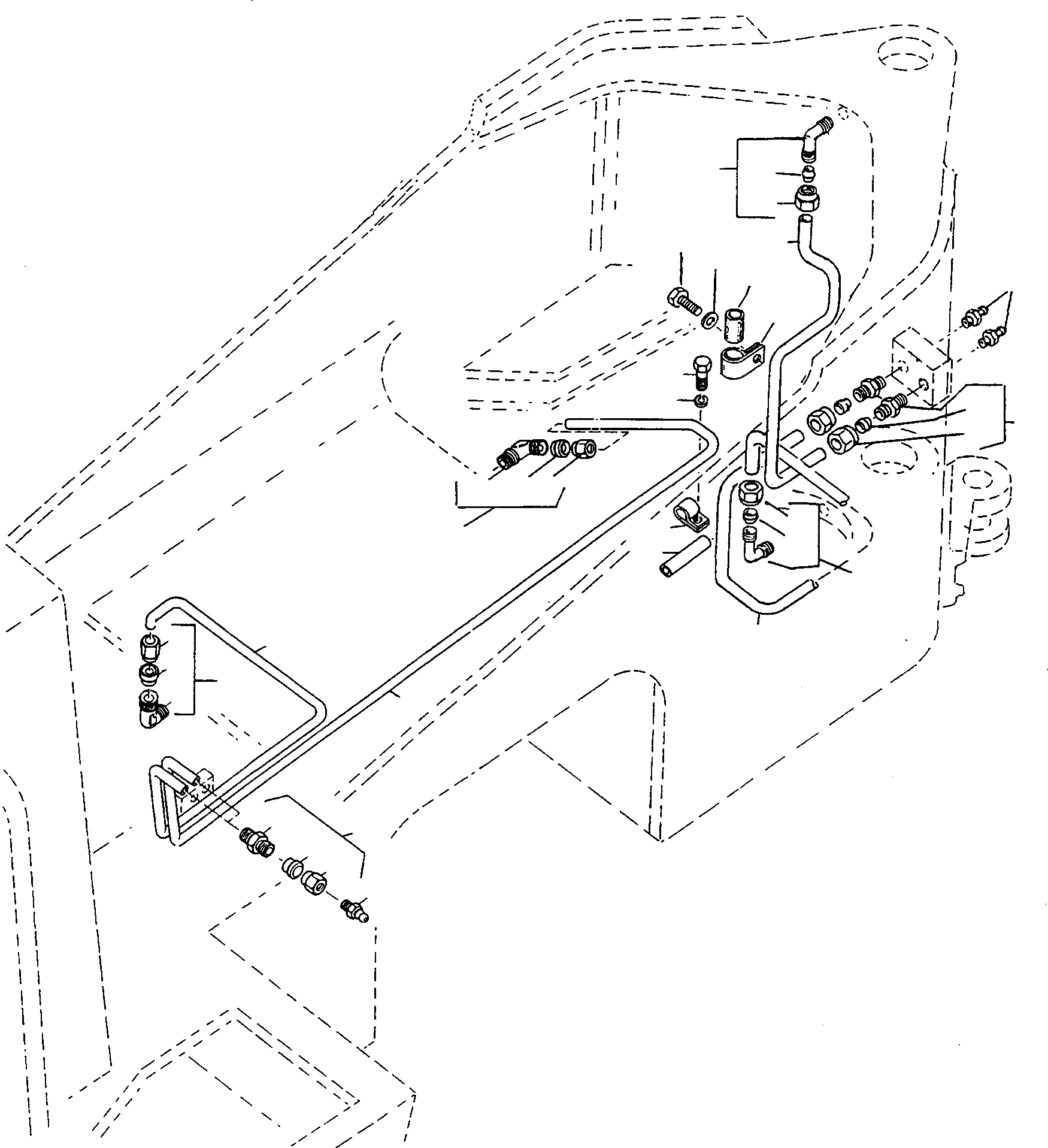 Схема запчастей Komatsu 70E - ЗАДН. РАМА, СМАЗКА PIPE ШАССИ И SUPERSTRUCTURE