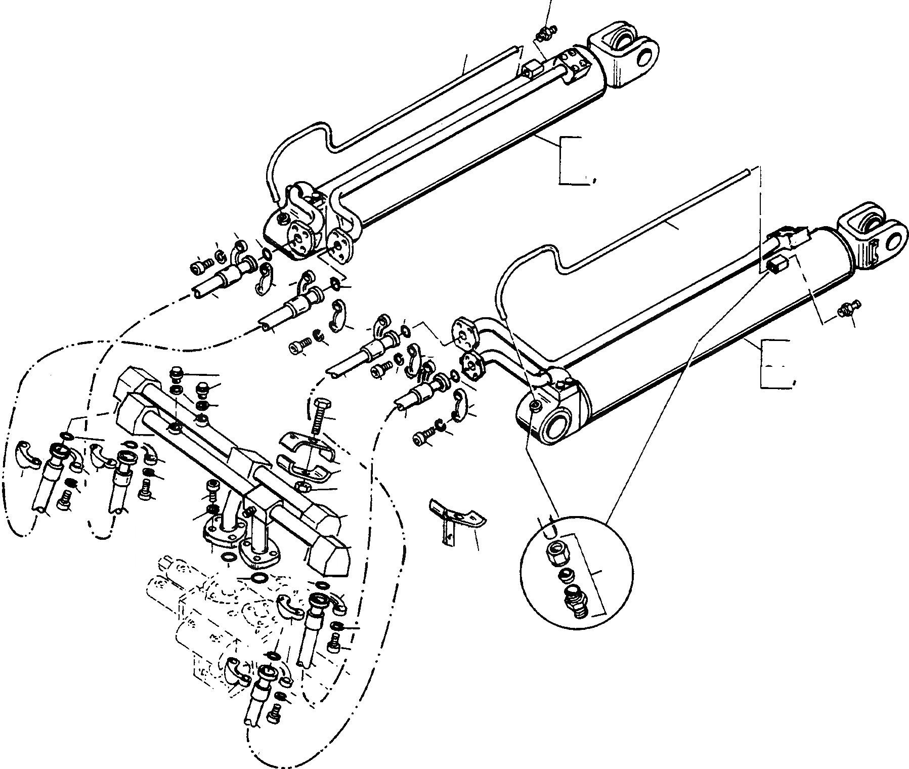 Схема запчастей Komatsu 70E - ГИДРОЦИЛИНДР ПОДЪЕМА И ТРУБЫS ГИДРАВЛИКА